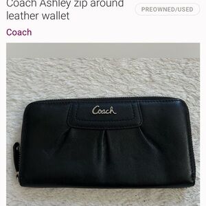 Coach Black Leather Ashley Wallet
